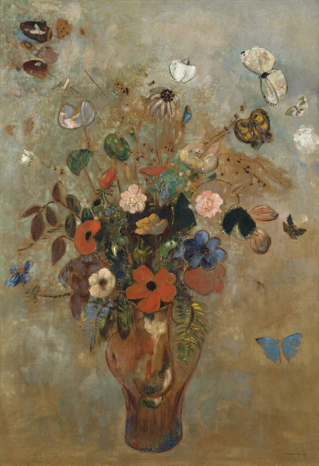 Still Life with Flowers, by Odilon Redon, oil, 1905