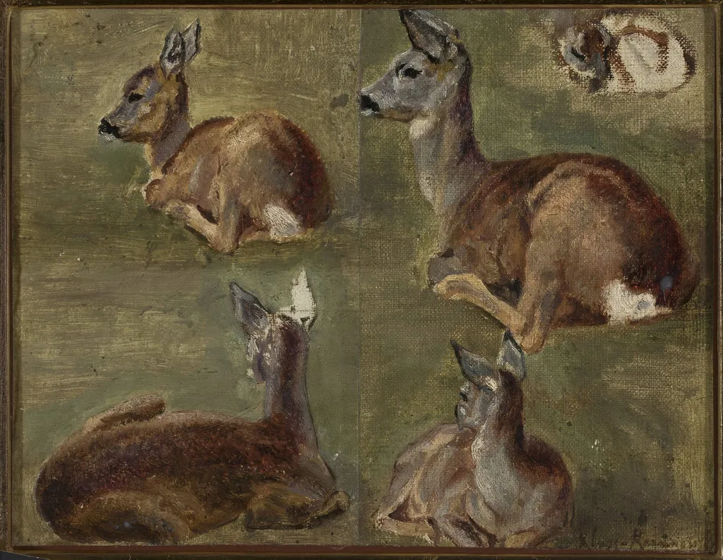 Sketches of fawns, by Maria Klass-Kazanowska, unspecified, 1899