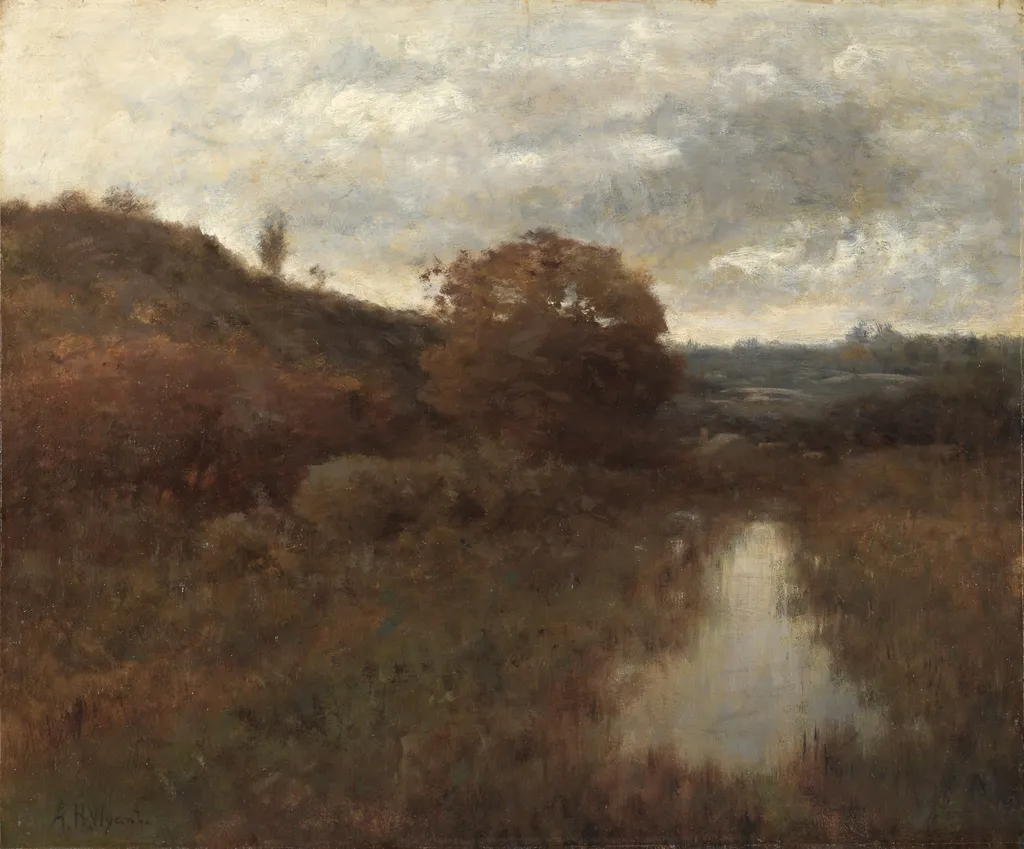 Autumn Landscape and Pool, by Alexander H. Wyant, unspecified, 1880