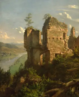 Ruins of Sobieniu Castle, by Andrzej Grabowski, unspecified, 1859