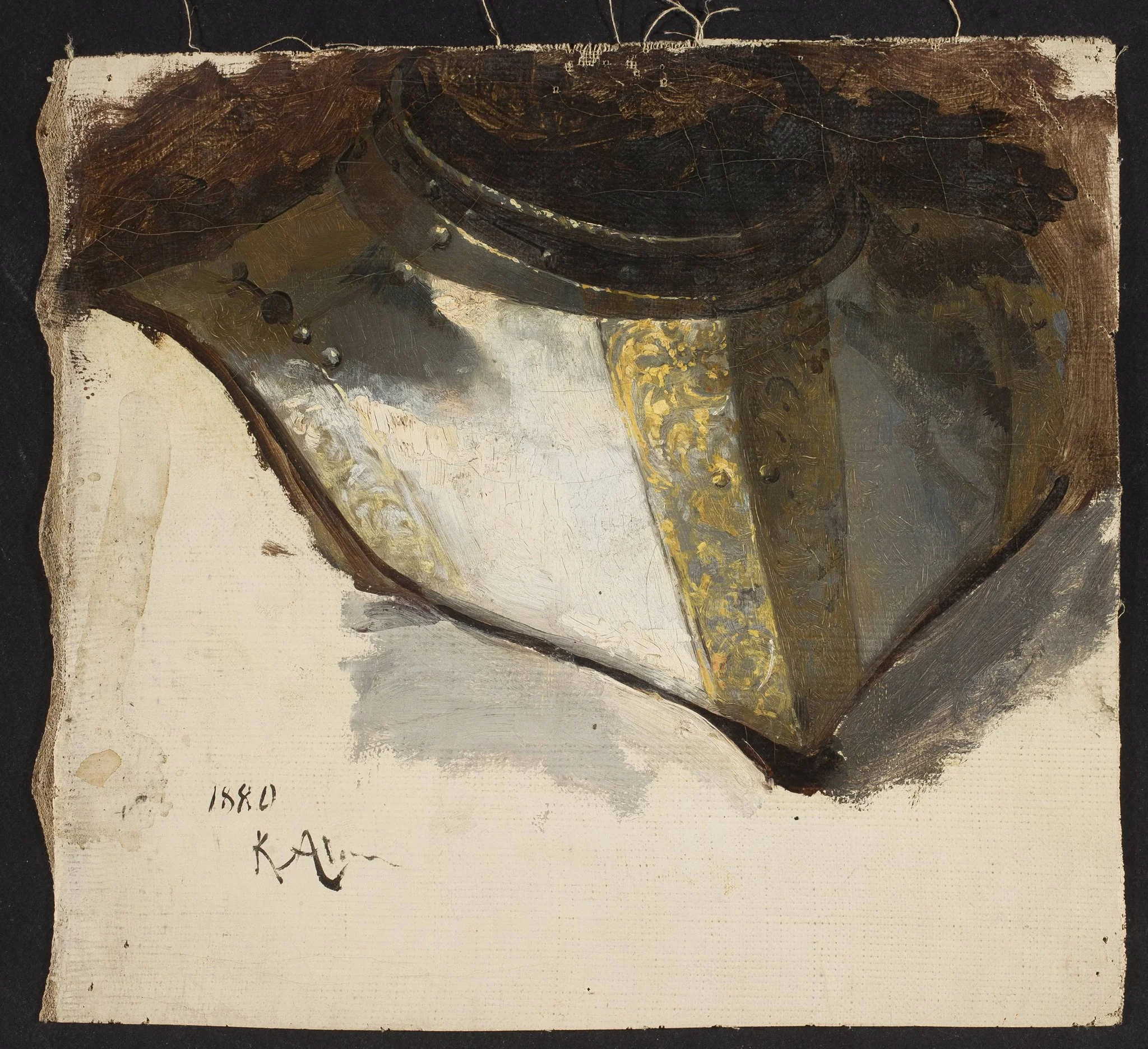 Armour bevor of Late Renaissance, study, detail