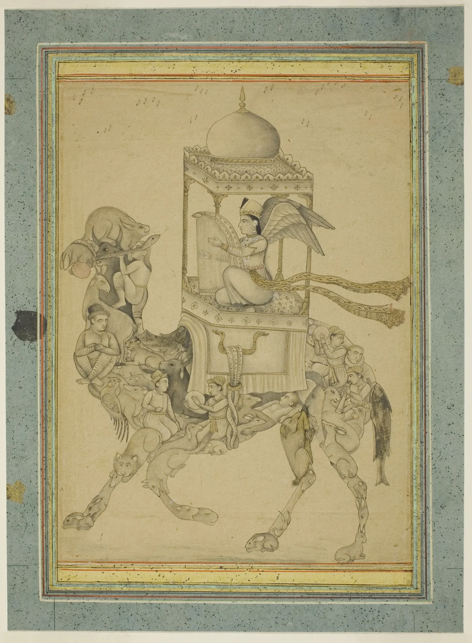 Angel (Peri) Riding a Composite Camel, detail