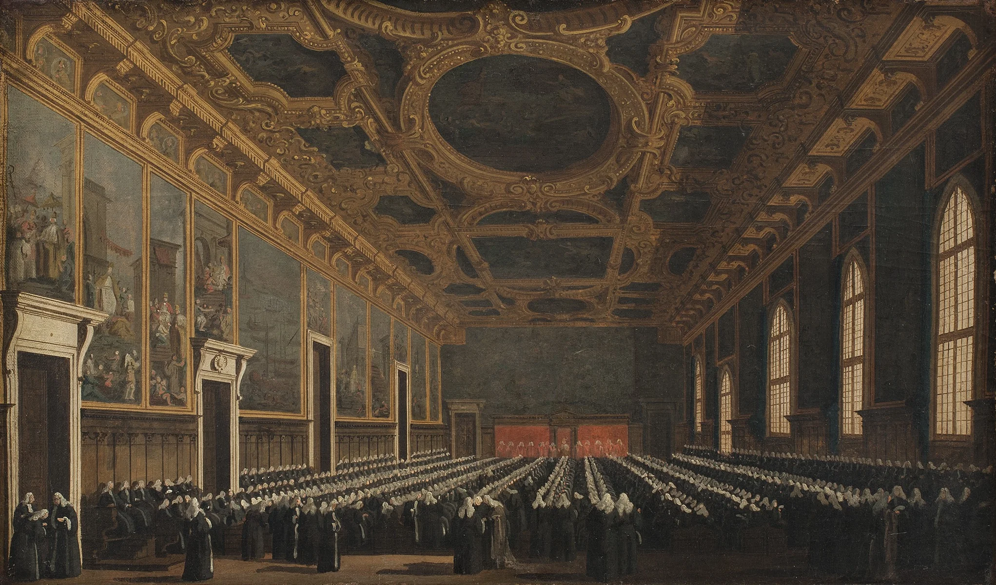 The Doge and Grand Council in Sala del Maggior Consiglio, detail