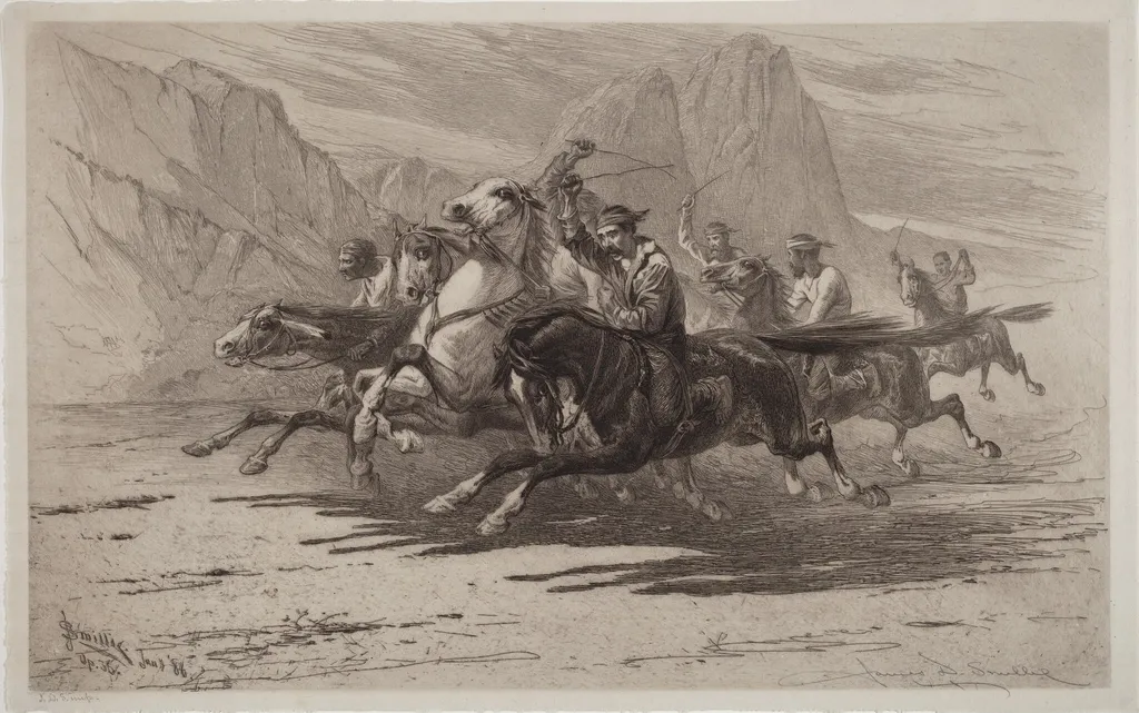 Rough Sport in the Yosemite, by James David Smillie, ink, 1886