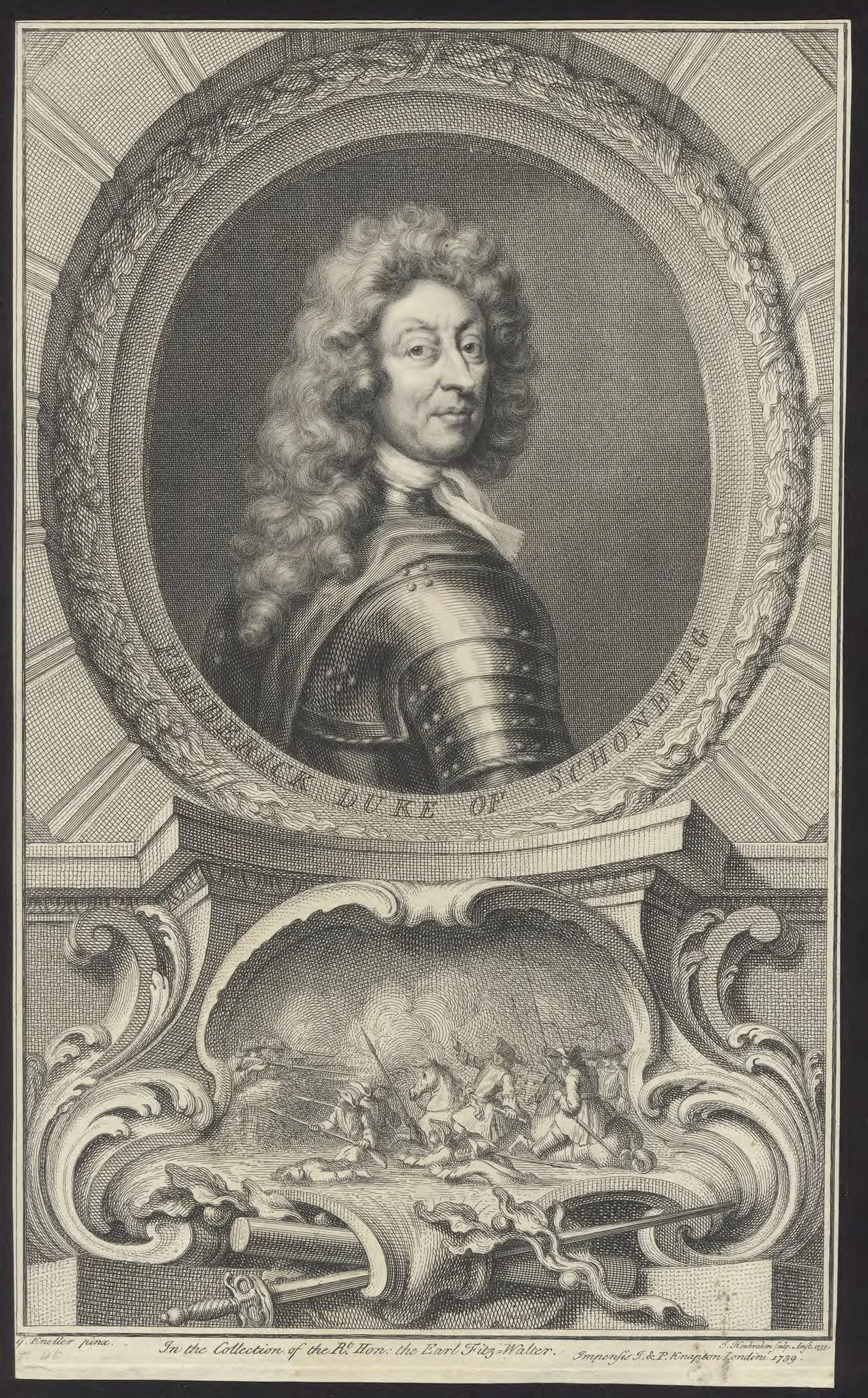 Portrait of Frederick Duke of Schonberg, detail