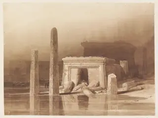 Oriental Capriccio: Ruined Temple on the Nile, by William SBA West, watercolor, 1828
