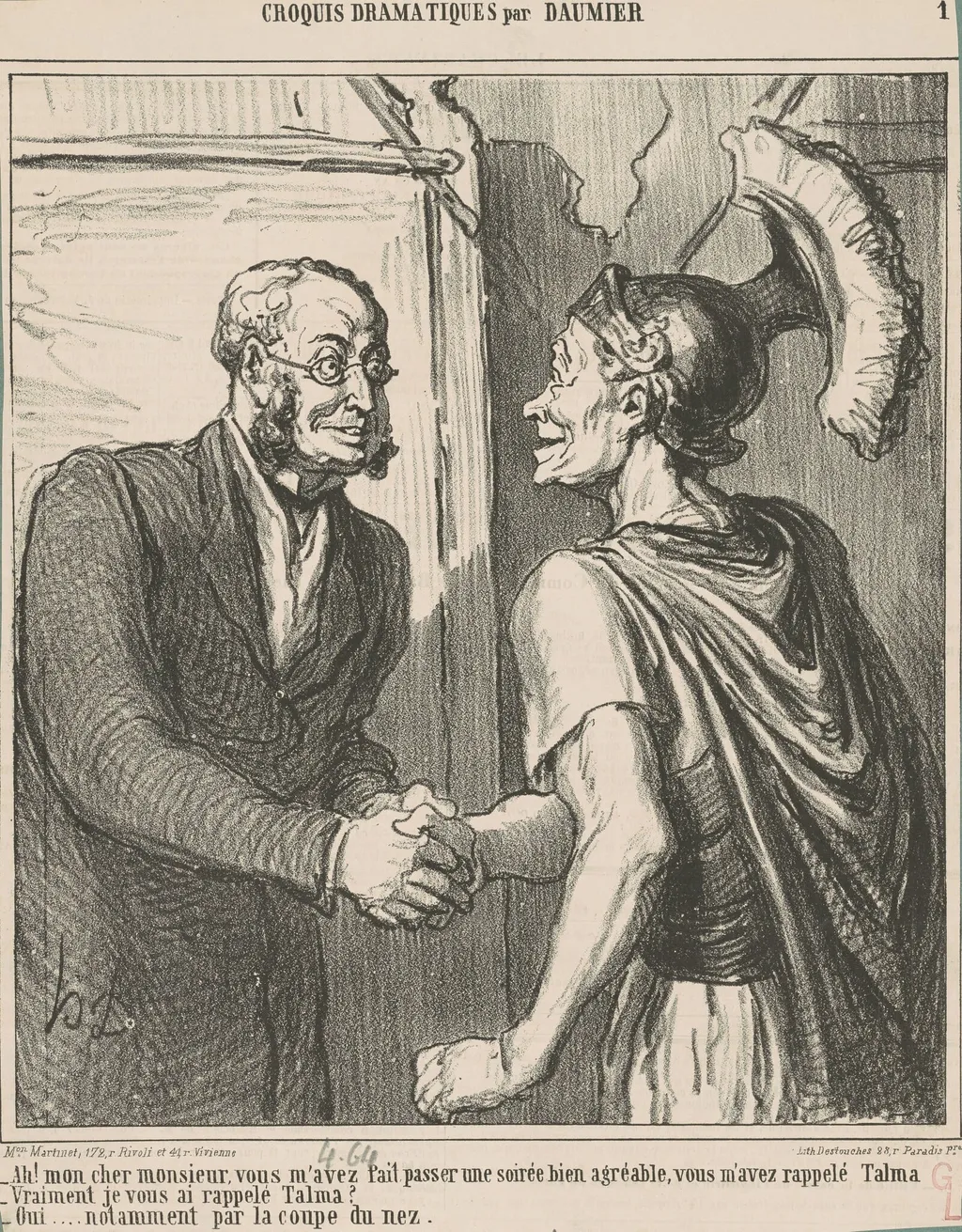 Ah! Mon cher monsieur, vous m'avez ..., by Honoré Daumier, ink, 1864