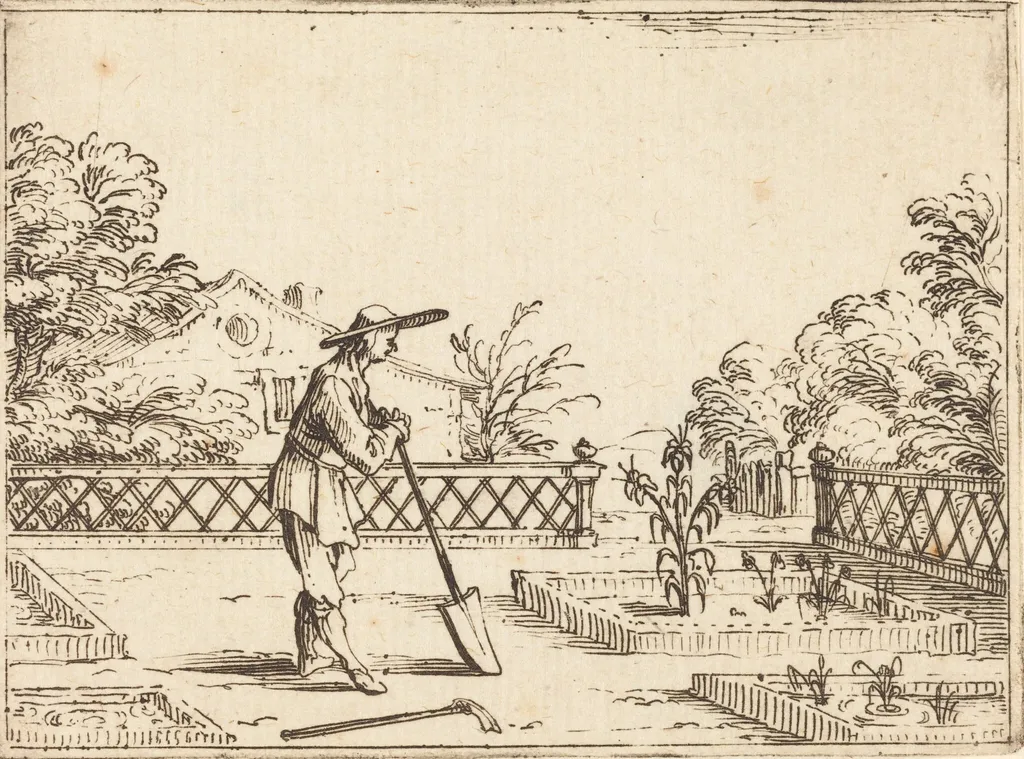 The Gardener, by Jacques Callot, ink, 1628
