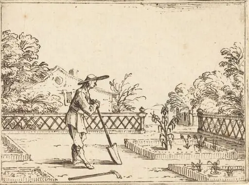 The Gardener, by Jacques Callot, ink, 1628