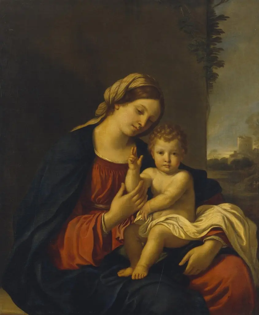 Madonna and Child, by Cesare Gennari, oil, 1672