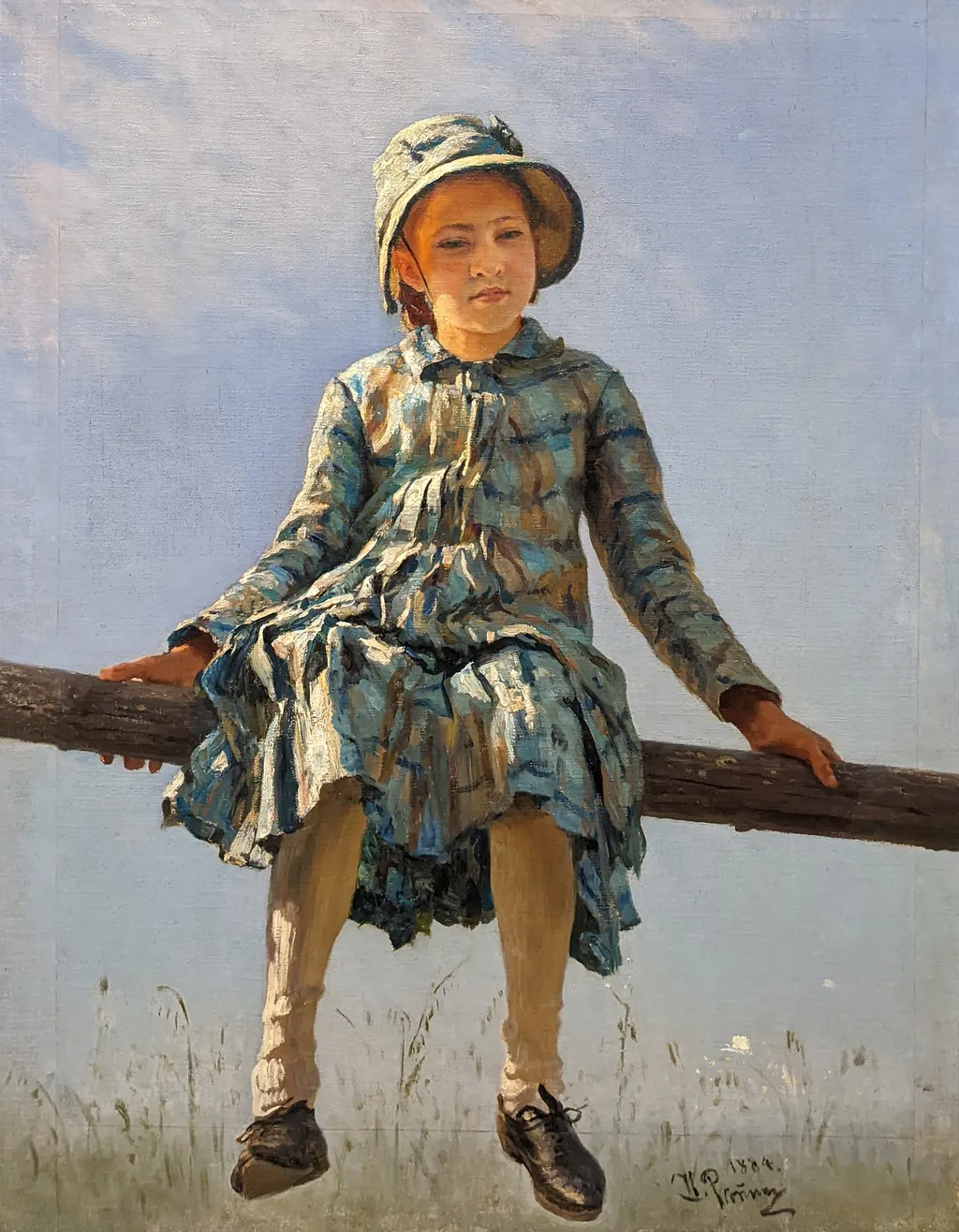 Dragonfly. Painter's daughter portrait, by Ilya Repin, oil, 1892