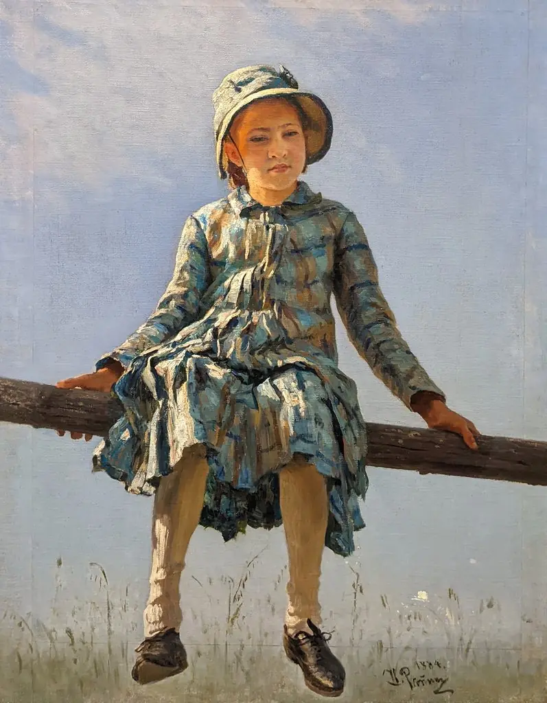 Dragonfly. Painter's daughter portrait, by Ilya Repin, oil, 1892