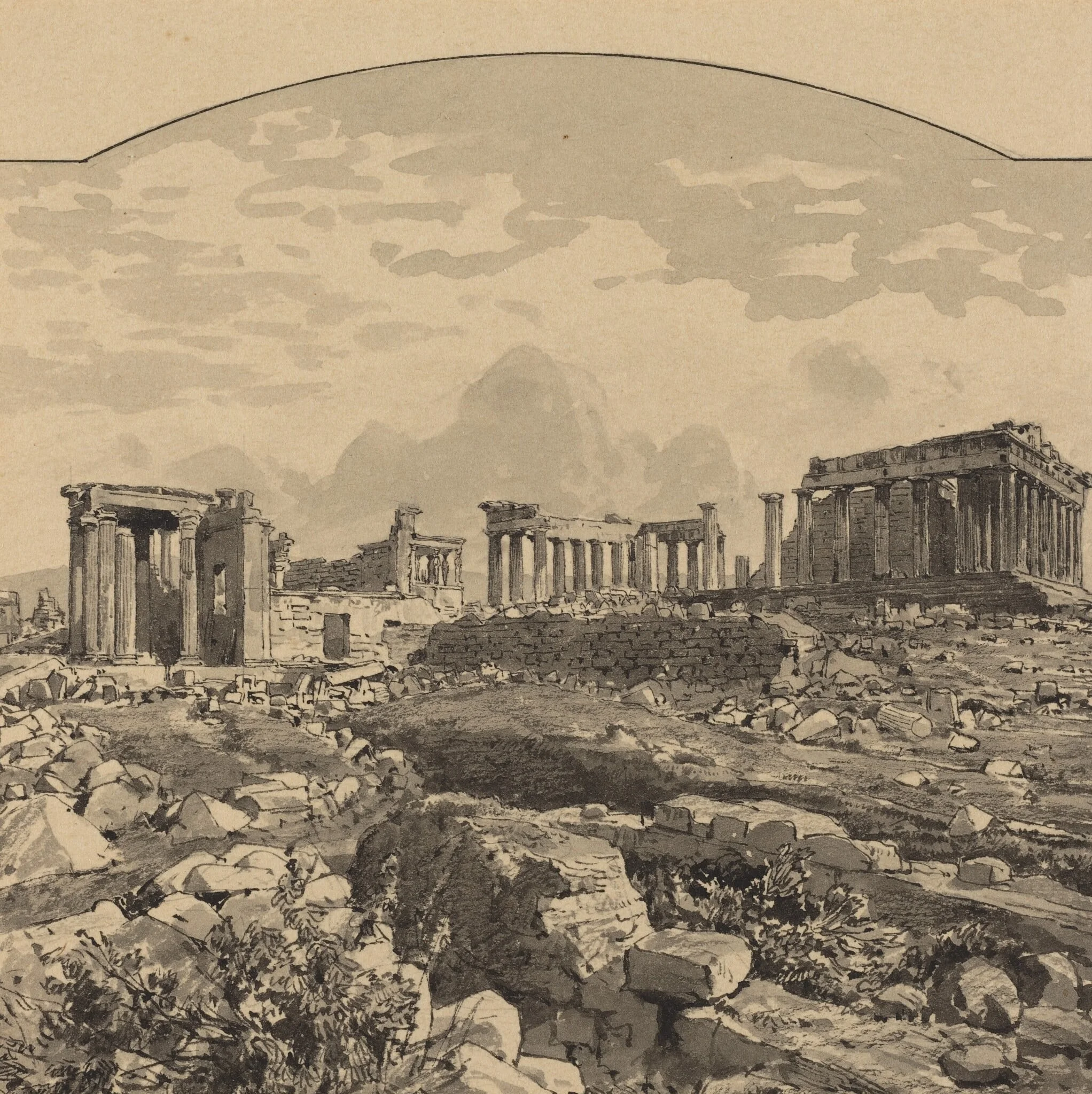 The Parthenon from the East, detail