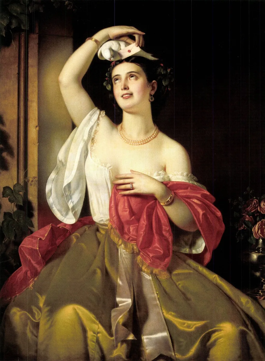 Pigeon Post, by József Borsos, oil, 1861