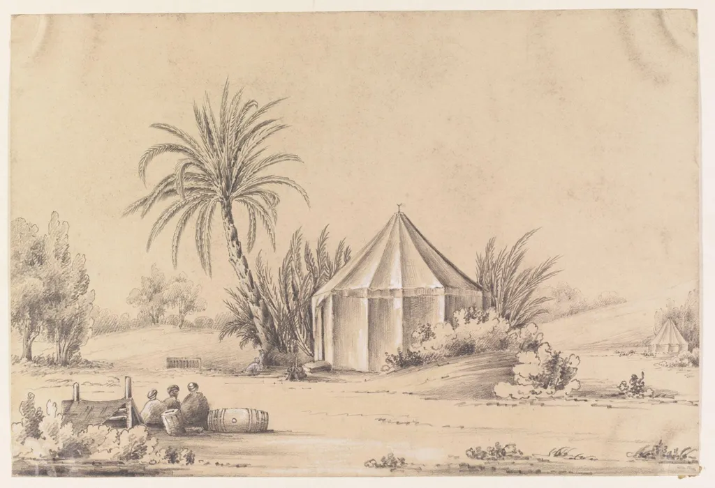 A Scene in the Desert Wady Gharendl, by Louisa Tenison, 1844
