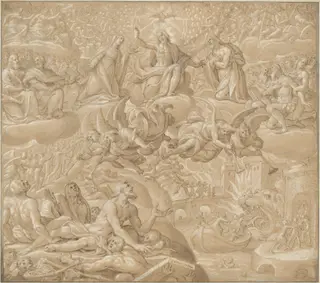 The Last Judgment, by Giovanni Mauro della Rovere, ink, 1614