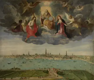 Antwerp and the Vlaams Hoofd in 1600, by Abel Grimmer, oil, 1600