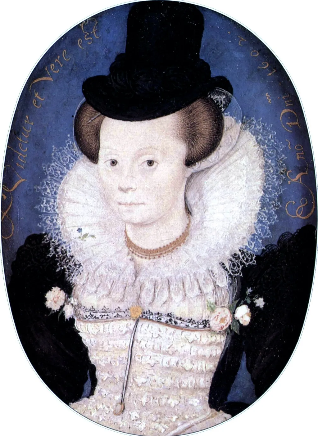 An Unknown Woman, by Nicholas Hilliard, watercolor, 1602
