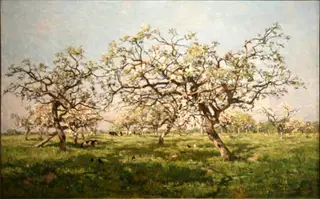 An orchard in spring, by Isidore Verheyden, oil, 1890