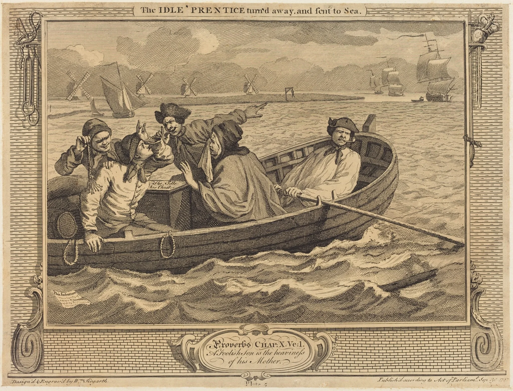 The Idle 'Prentice turn'd away, and sent to Sea, detail