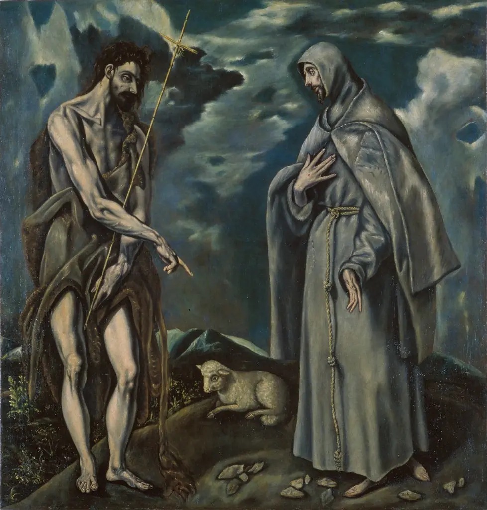 Saint John the Baptist and Saint Francis of Assisi, by El Greco, oil, 1600