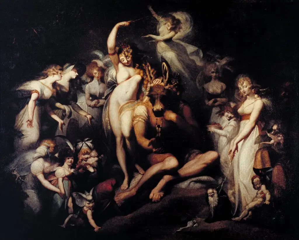 Titania and Bottom, by Henry Fuseli, oil, 1796