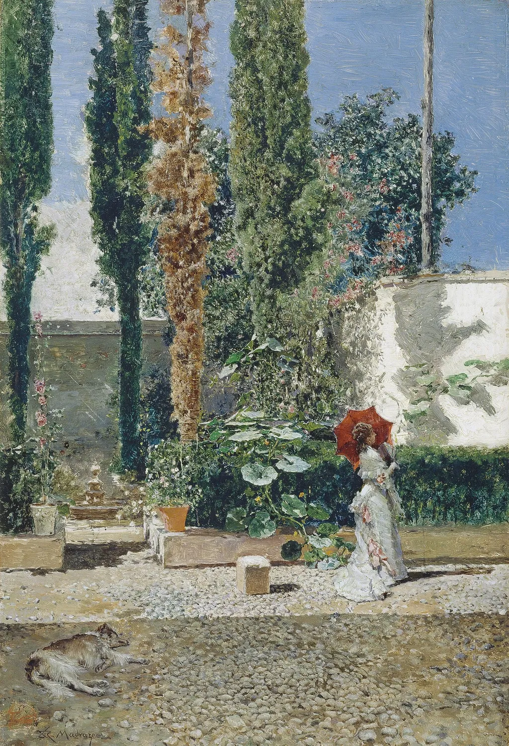 The Garden of the Fortuny Residence, by Mariano Fortuny Marsal, oil, 1872