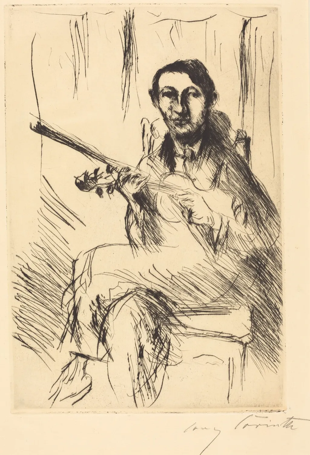 Bildnis Andreas Weissgaerber (Portrait of Andreas Weissgaerber), by Lovis Corinth, ink, 1919