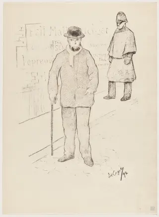 Paul Verlaine à Londres, by Frédéric-Auguste Cazals, ink, 1895