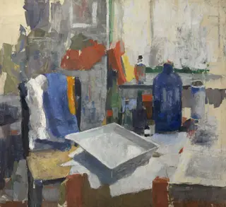 Etching Table, by Rik Wouters, oil, 1909