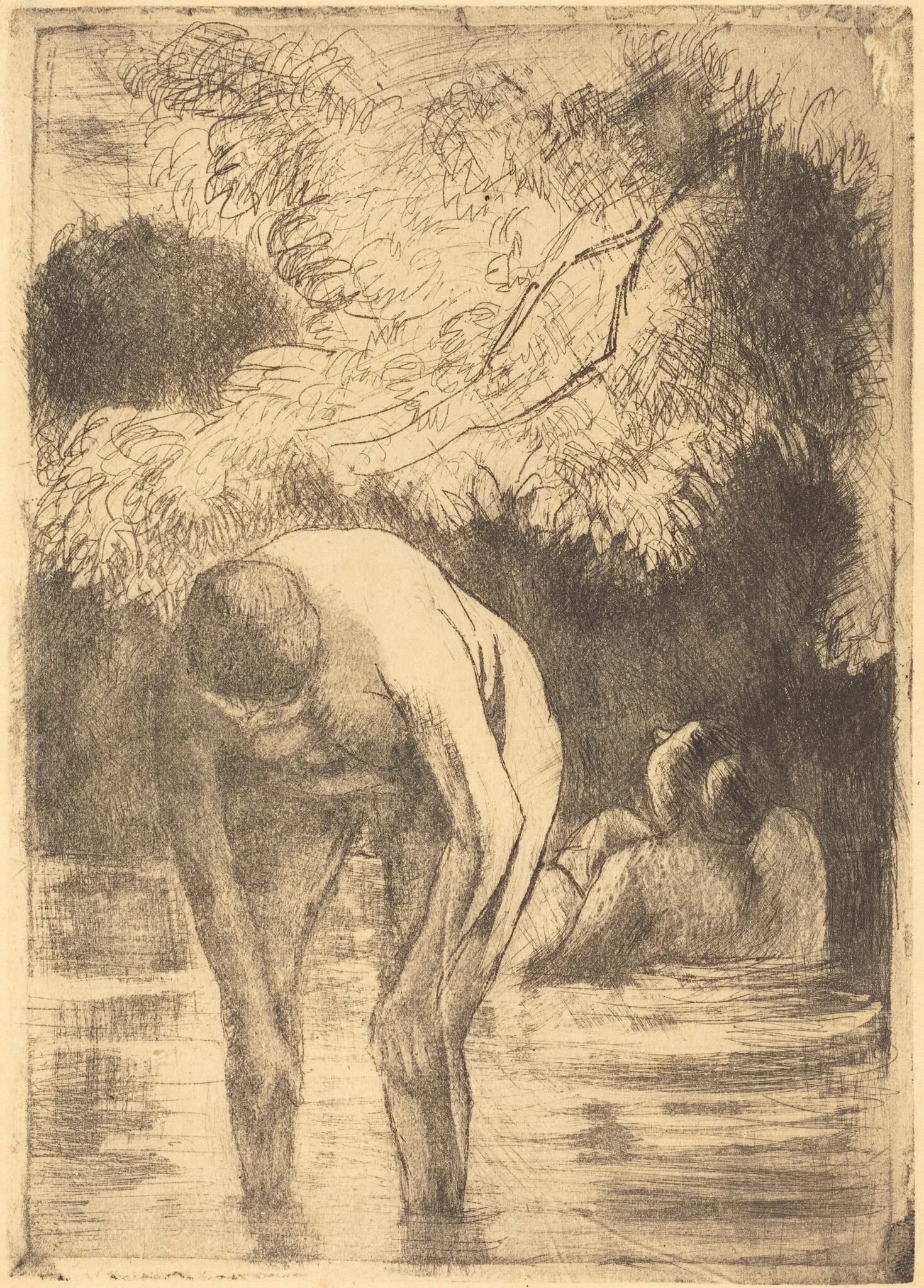 Two Women Bathing (Les deux baigneuses), detail