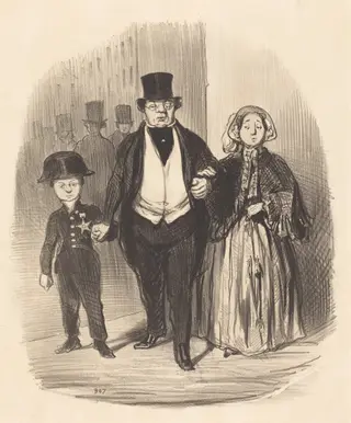 Un Jeune homme qui est l'espoir... de la famille Badinguet, by Honoré Daumier, ink, 1846