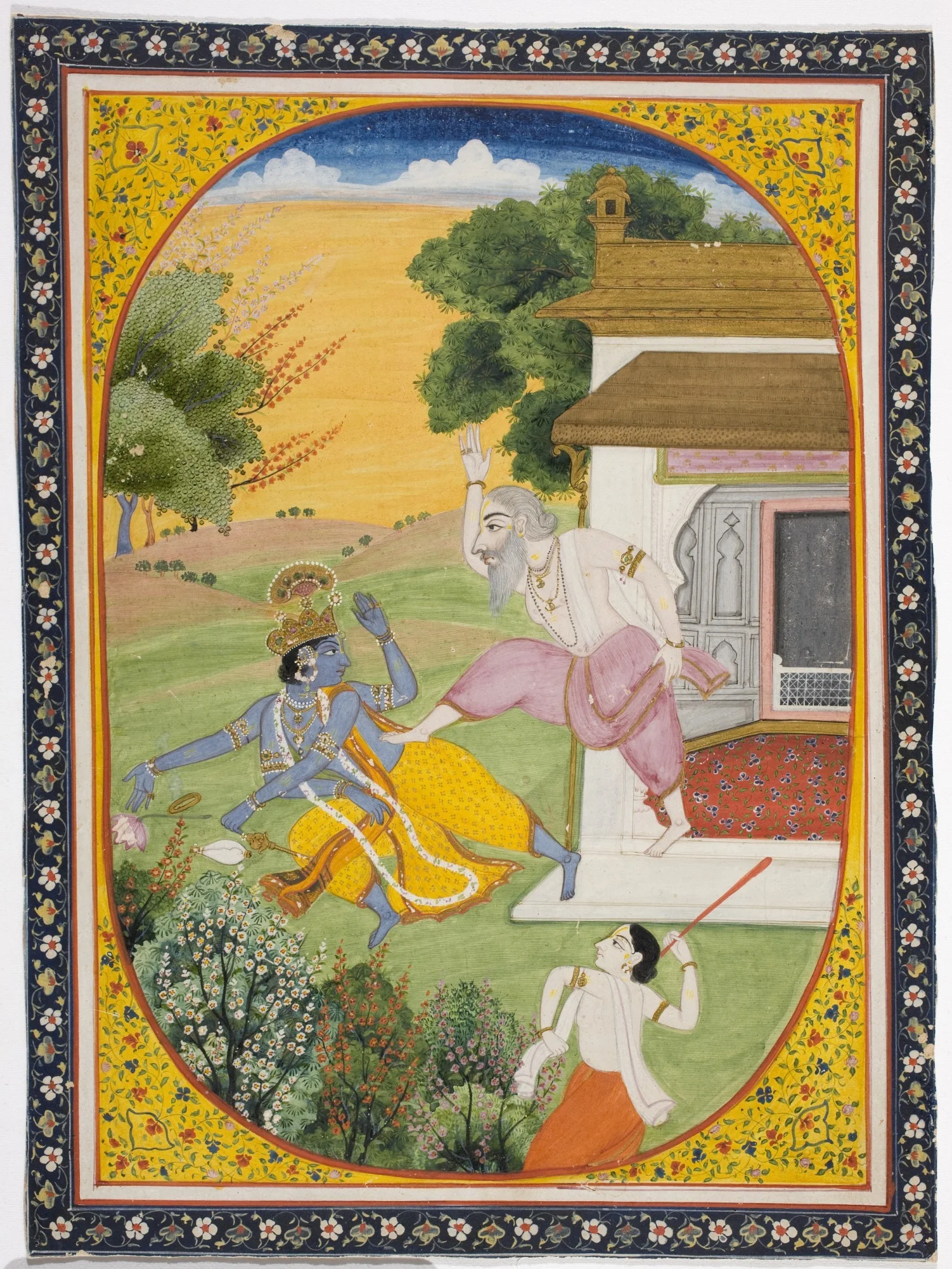 Krishna Rebuked by a Priest, detail