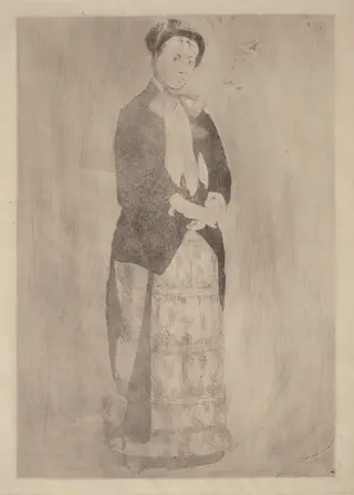 Afternoon Promenade, by Mary Cassatt, ink, 1881