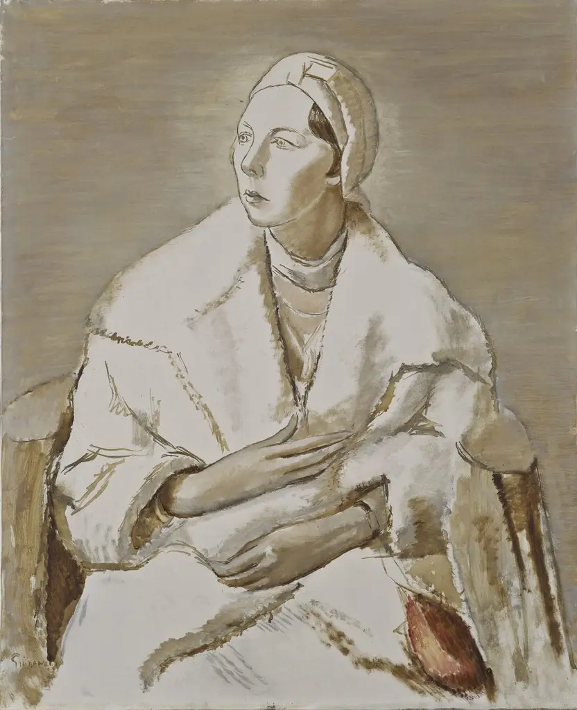 Sigrid Hjertén, artist, by Isaac Grünewald, oil, 1931