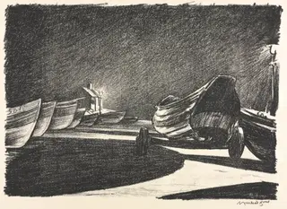 Night at Filey, East Riding, Yorkshire, England, by Muirhead Bone, 1924