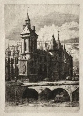 Etchings of Paris:  The Clock Tower, by Charles Meryon, 1852