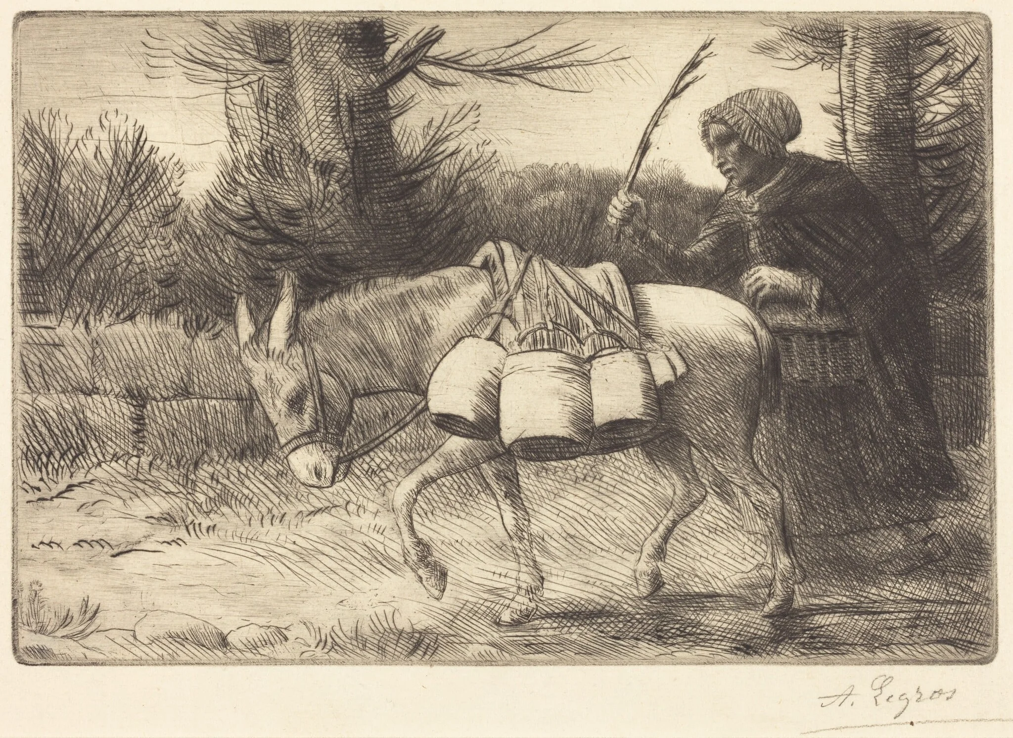 Milkmaid of Boulogne, 3rd plate (Laitiere a Boulogne), detail