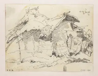 A dilapidated Indian village dwelling, by George Chinnery, 20