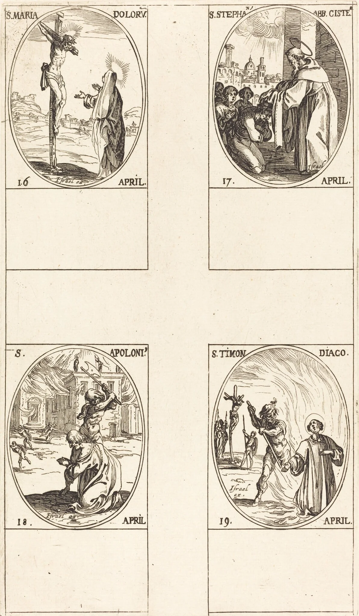 St. Maria Doloru; St. Stephen, Abbot; St. Apoloni; St. Timon, detail