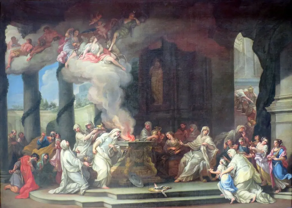 The Sacrifice of Vestal, by Alessandro Marchesini, oil, 1710