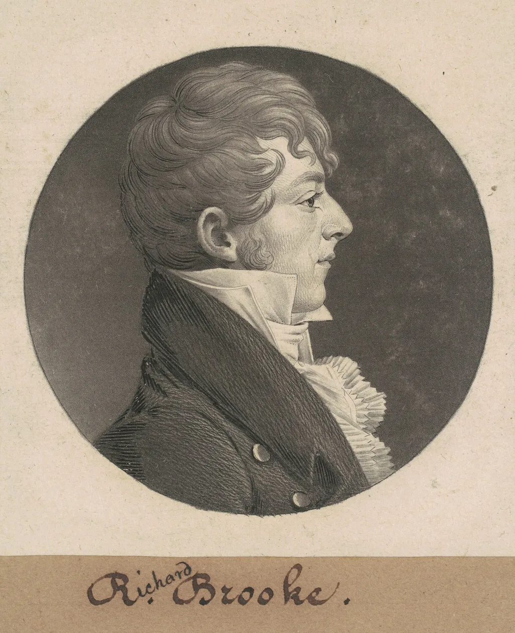 Richard Brooke, by Charles B. J. Févret de Saint-Mémin, ink, 1808