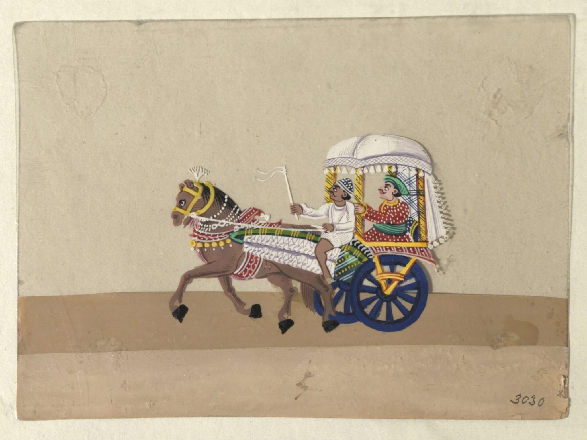One of Twelve drawings depicting methods of transport, detail
