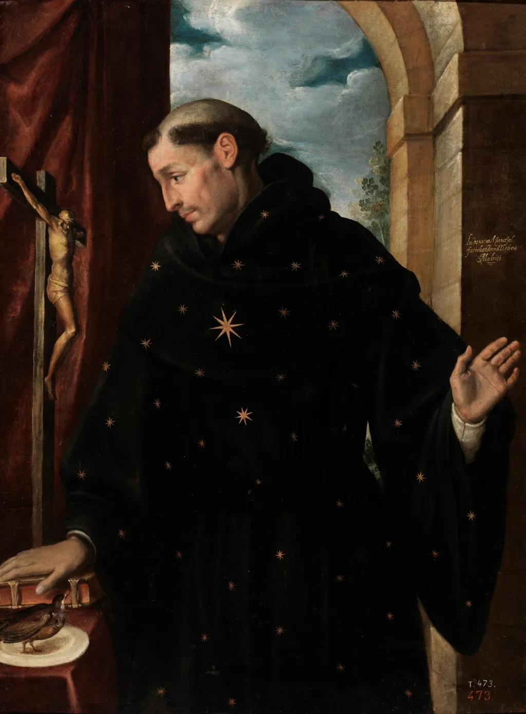 Saint Nicholas of Tolentino, by Luis de Carvajal, oil, 1604