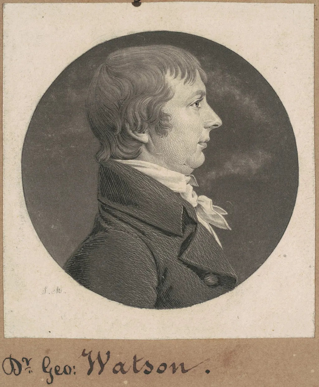 David Watson, by Charles B. J. Févret de Saint-Mémin, ink, 1808