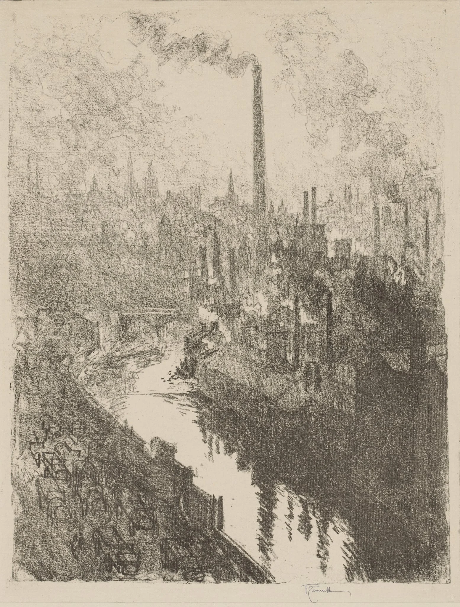 English War Work: The Great Chimney, The Motor Park, detail