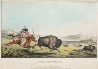 Hunting the Buffalo, by E. C. Biddle, 1837