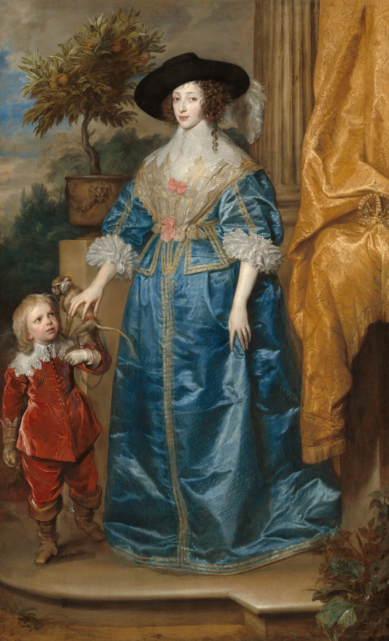 Queen Henrietta Maria with Sir Jeffrey Hudson, detail