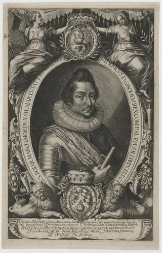 Frederick V, King of Bohemia, by Peter Isselburg, ink, 1620