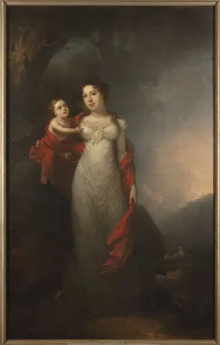 Portrait of Maria Morsztyn with her son, by Franciszek Ksawery Lampi, oil, 1817